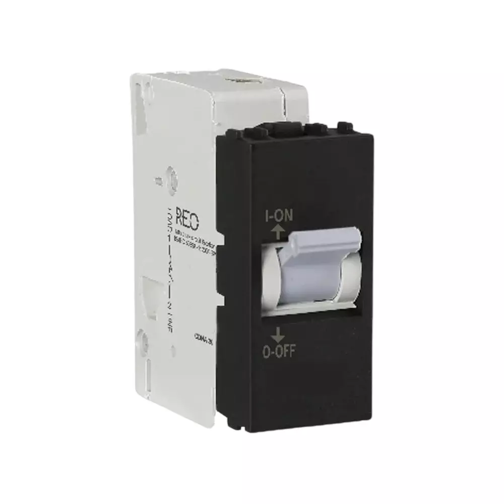 Reo Elegant Mini Miniature Circuit Breaker (MCB) 1 Pole 25 Amp C Curve Soot Black, DHGNCSPA02500MR
