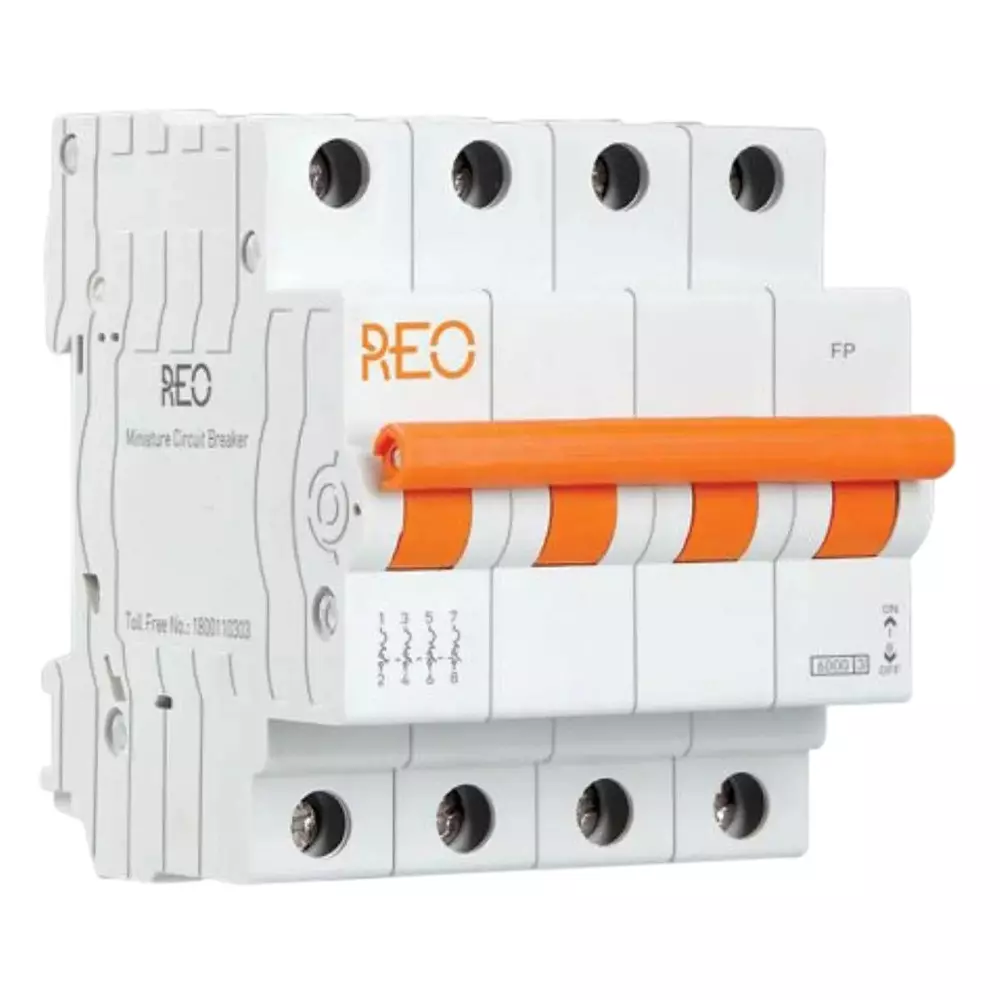 Reo Miniature Circuit Breaker (MCB) 4 Pole 40 Amp C Curve 6 kA Breaking Capacity, DHMXCFPZ040