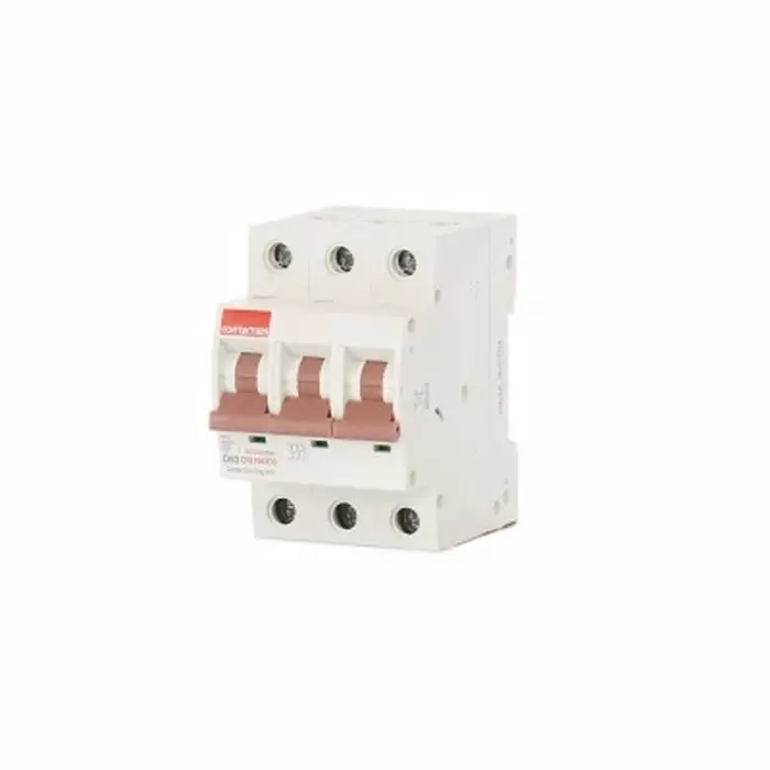 Contactum MCB 3P 63A Curve D 415 V AC 10 kA Breaking Capacity, CPB1063D3