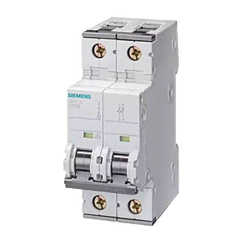Siemens Sentron 5SY4 MCB, 2P, 63A Curve C, 400V AC, 10 kA Breaking Capacity, 5SY4263-7