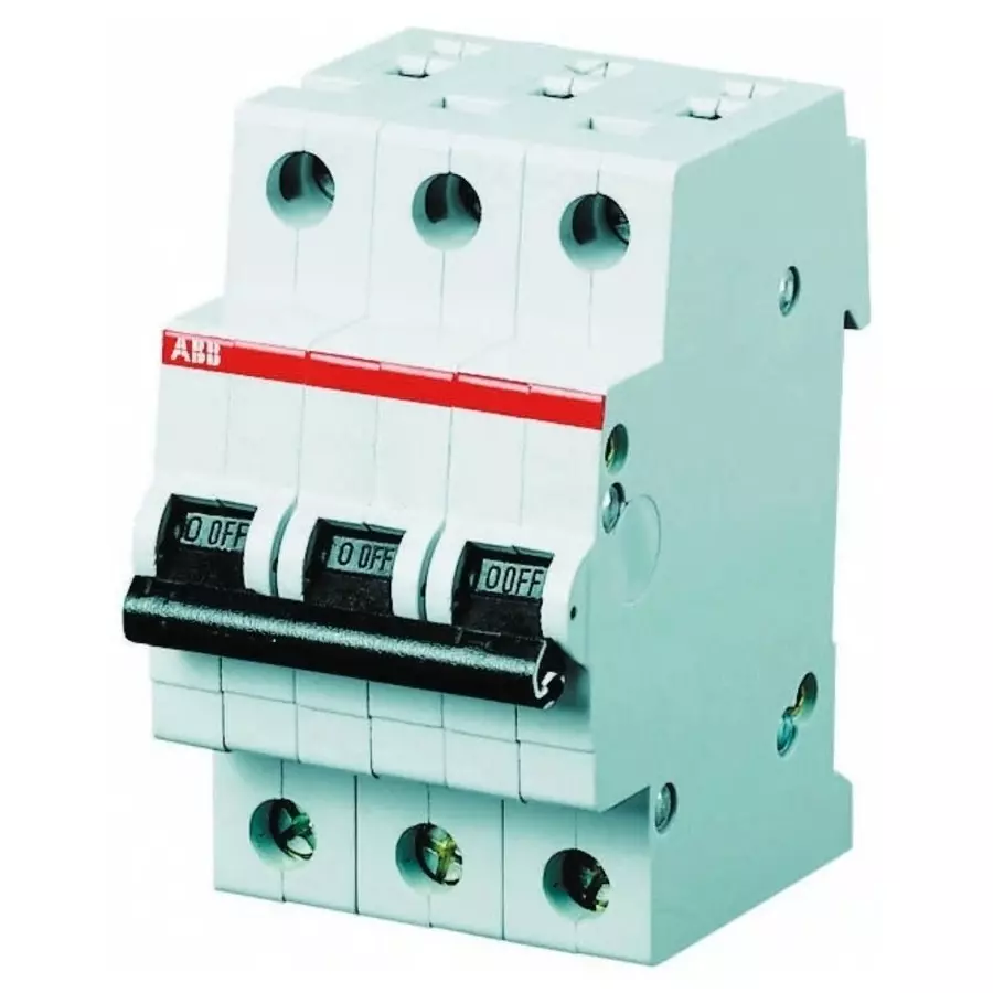 ABB Compact Home SH200 MCB, 3P, 16A Curve B, 440 V AC, 6 kA Breaking Capacity, 2CDS213001R0165SH203-B16