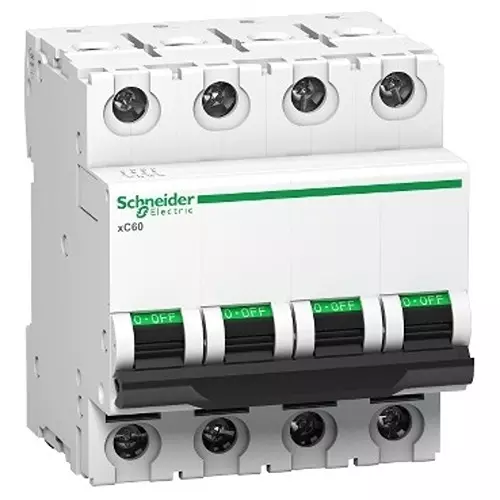 Schneider Electric 25 A Miniature Circuit Breaker Acti 9 xC60 4 Pole C Curve 10000 A Breaking Capacity, A9N4P25CGN