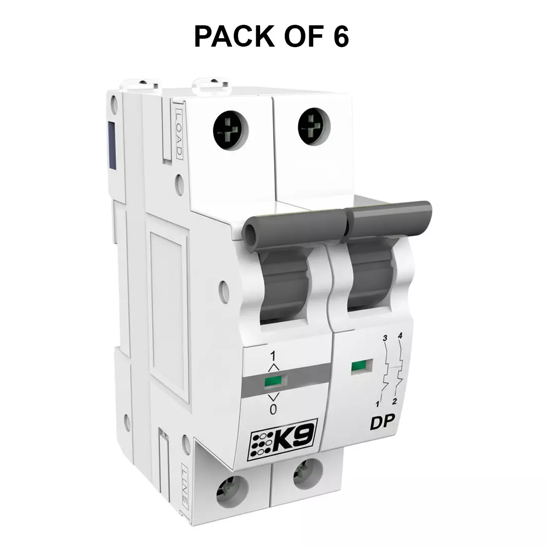 K9 Pro Safe Miniature Circuit Breakers Double Pole C Type 40 Amp White, 6027 (Pack of 6)