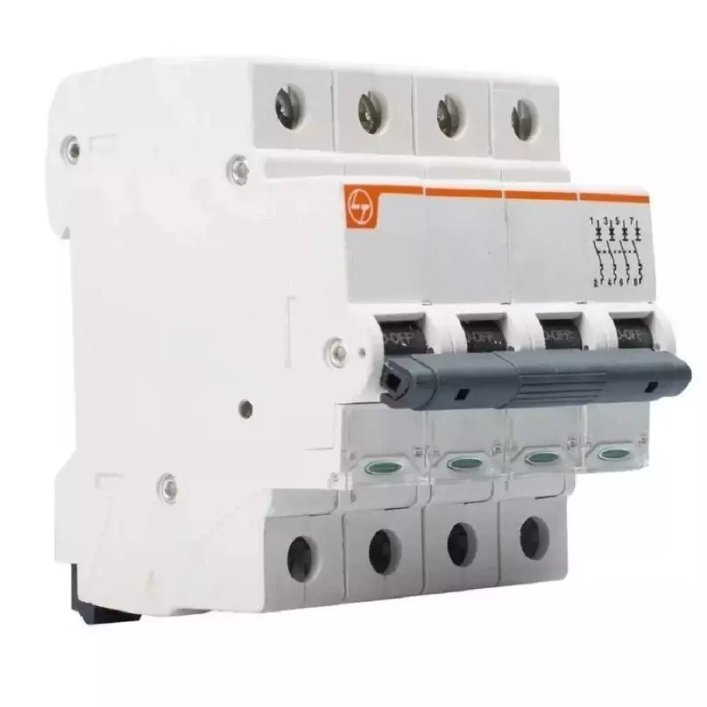 L&T MCB Four Module 25 A Current Rating 1000 V DC for Industrial Use, BK2025DC