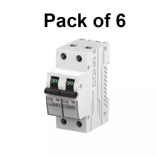 cona-miniature-circuit-breaker-mcb-safetrip-b-type-16-amp-6-ka-double-pole-3526-pack-of-6-pcs