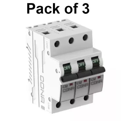 cona-miniature-circuit-breaker-mcb-safetrip-b-type-32-amp-6-ka-three-pole-neutral-3626-pack-of-3-pcs