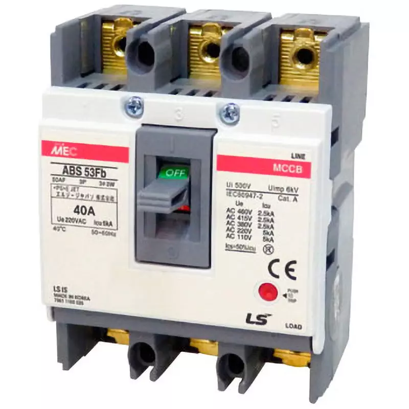LS Electric No Fuse Breaker 40 Amp Current AC460 Voltage, ABS53Fb/40A