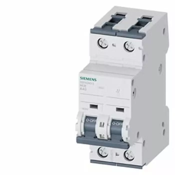 Siemens SENTRON 5SY4 MCB, 2P, 40A, Type A, 400V AC, 60V DC, 15 kA Breaking Capacity, 5SY4240-5