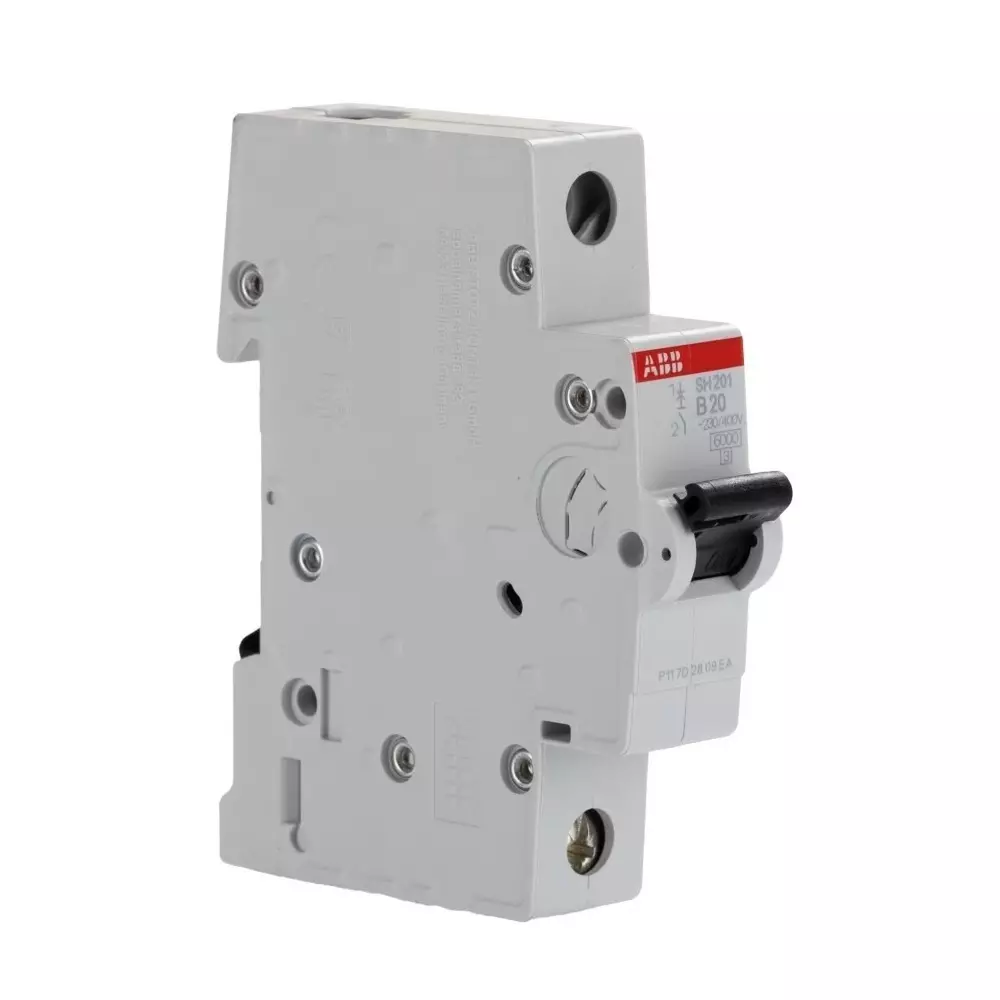 ABB Compact Home SH200 MCB, 1P, 20A Curve B, 440 V AC, 60 V DC, 6 kA Breaking Capacity, 2CDS211001R0205SH201-B20