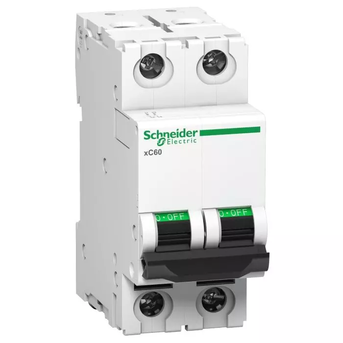 Schneider Electric  MCB Acti9 xC60, 2 Amp, 2 Pole, A9N2P02CGN