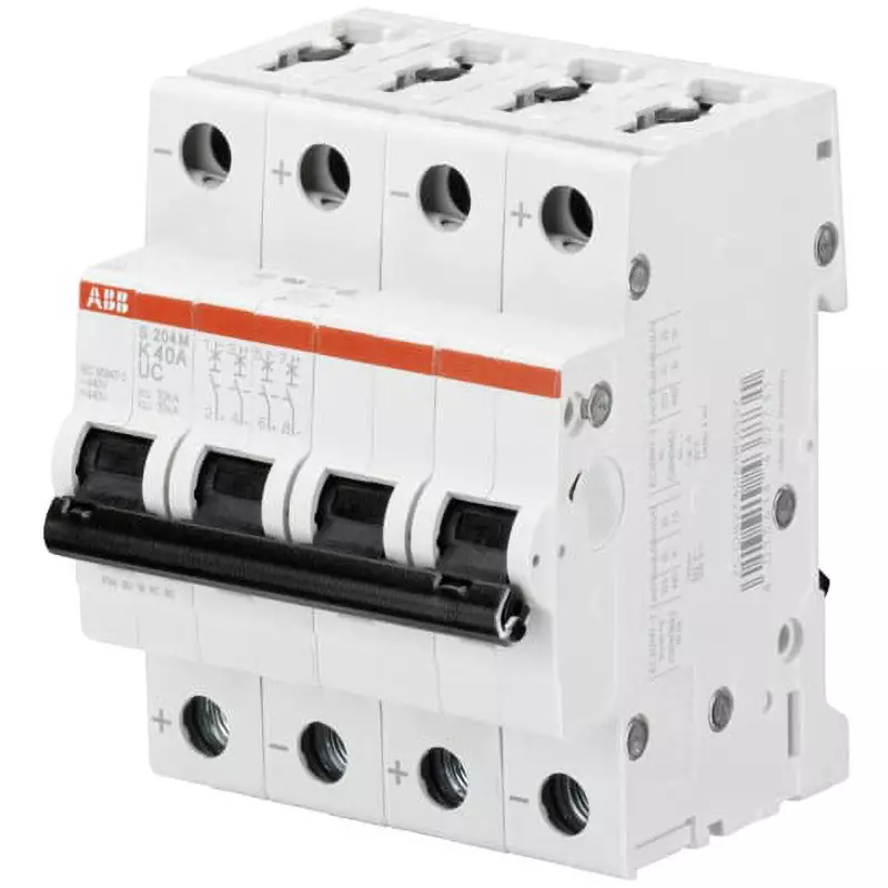 ABB Miniature Circuit Breaker 0.75 Amp Rated Current 4P Electrodes, S204M-K0，75UC