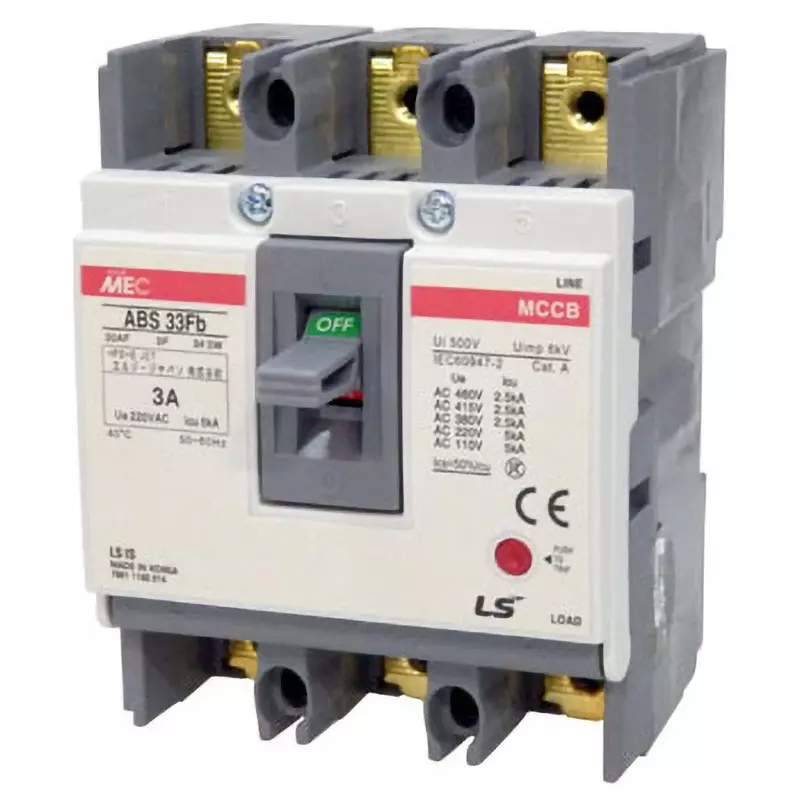 LS Electric No Fuse Breaker 3 Amp Current AC460 Voltage, ABS33Fb/3A