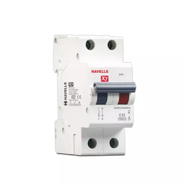 Havells X7 Series 40 A Single Pole Neutral Miniature Circuit Breaker C Curve, DHMYCSNM040