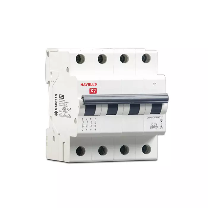 Havells X7 Series 40 A Four Pole Miniature Circuit Breaker C Curve, DHMYCFPM040