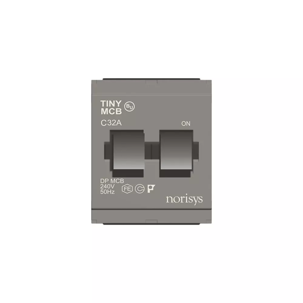 Norisys CUBE Series Tiny Load Break Switch Quartz Gray Double Pole 2 Module 32 Amp, CLBDP32 .02
