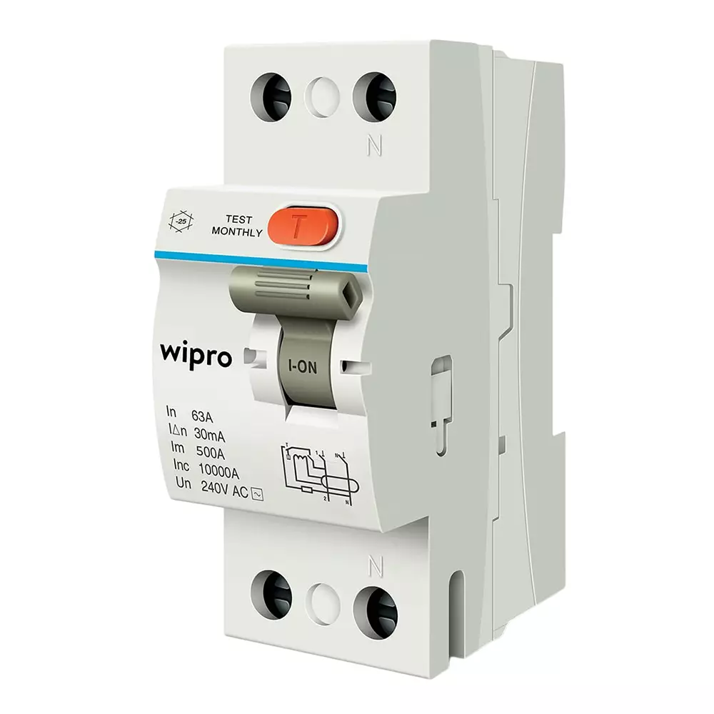 Wipro RCCB Double Pole 30 mA Tripping Current 63 Amp