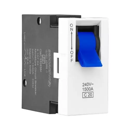 Legrand Modular MCB Allzy 20 Amp 1 Module Glossy White, 6811 59