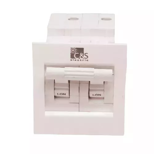 C&S Electric Miniature Circuit Breaker C Curve Double Pole 2 Module 20 Amp White, CE20441NR