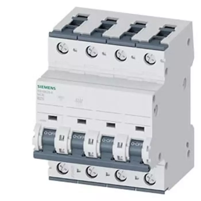 Siemens SENTRON 5SY6 MCB, 4P, 25A Curve B, 400V AC, 60V DC, 15 kA Breaking Capacity, 5SY6625-6