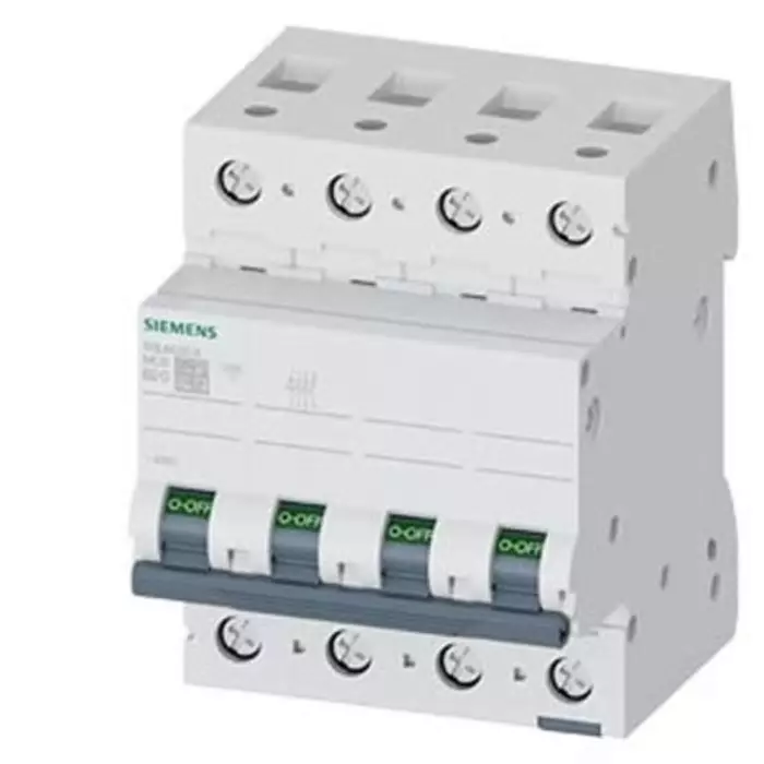 Siemens SENTRON 5SL66 MCB, 4P, 20A Curve B, 440V AC, 62.5V DC, 6 kA Breaking Capacity, 5SL6620-6