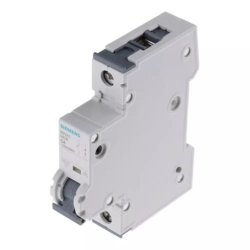 Siemens Sentron 5SY4 MCB, 1P, 4A Curve C, 230V AC, 10 kA Breaking Capacity, 5SY4104-7