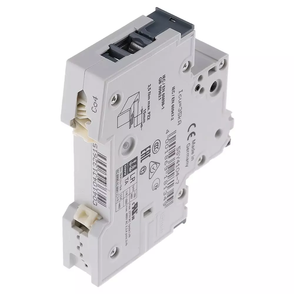 Siemens Sentron 5SY4 MCB, 1P, 4A Curve C, 230V AC, 10 kA Breaking Capacity, 5SY4104-7