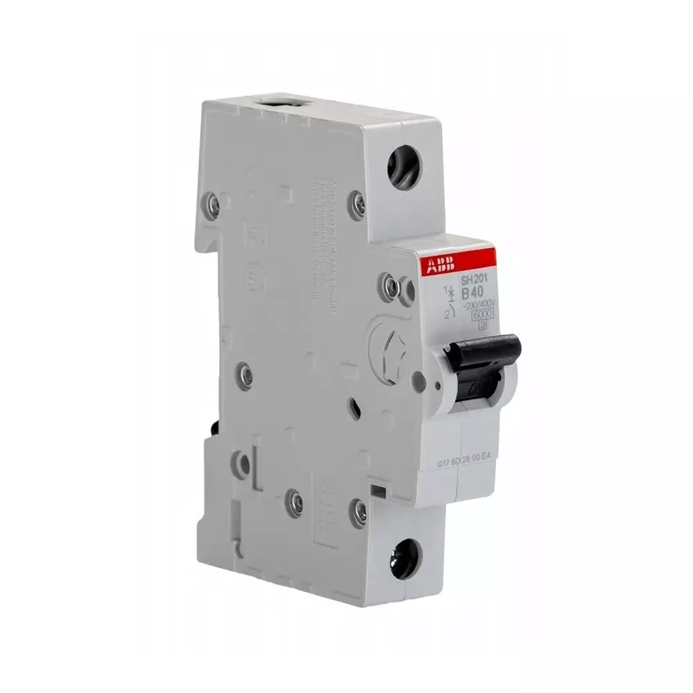 ABB Compact Home SH200 MCB, 1P, 40A Curve B, 440 V AC, 60 V DC, 6 kA Breaking Capacity, 2CDS211001R0405SH201-B40