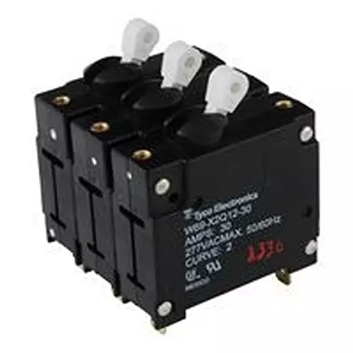 POTTER&BRUMFIELD - TE CONNECTIVITY Circuit Breaker, Hydromagnetic, 3P, 277V, 30A, W69-X2Q12-30