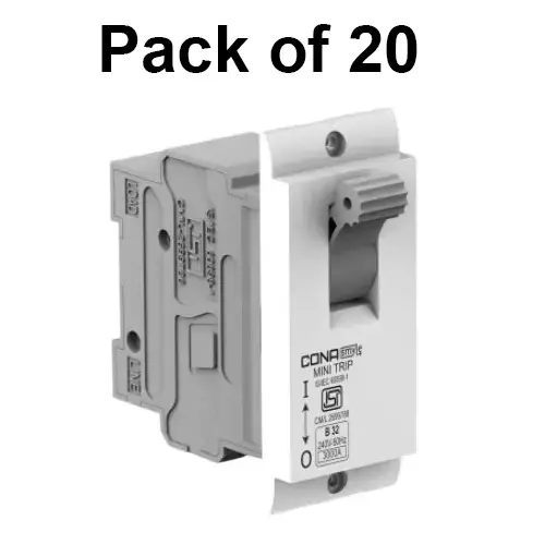 Cona Screw Type Tiny MCB Lighting B Type 6 Amp, Single Pole, T3426 (Pack of 20 Pcs)