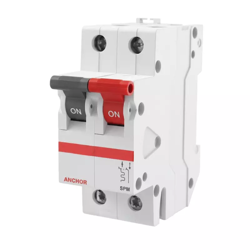 Anchor UNO E MCB PVC Plastic Single Pole & Neutral 32 A White for Industrial Use, 10014