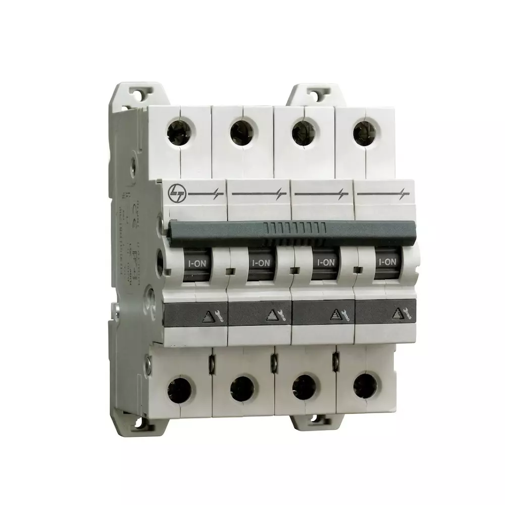 L&T [ Lauritz Knudsen ] Miniature Circuit Breakers D Curve Four Pole White 3 Amp, AU10S40033D