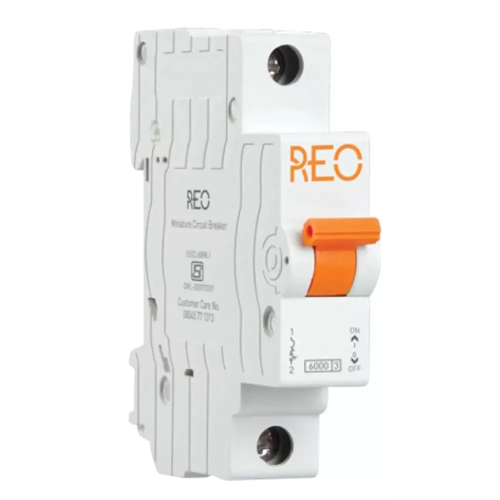 Reo Miniature Circuit Breaker (MCB) 1 Pole 10 Amp B Curve 6 kA Breaking Capacity, DHMXBSPZ010