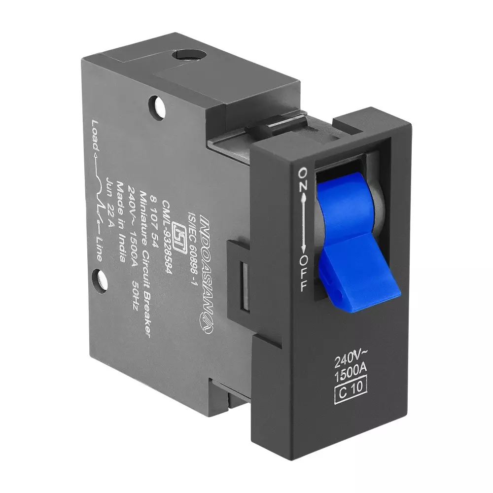 Legrand Modular MCB Allzy 10 Amp 1 Module Matt Black, 6812 57