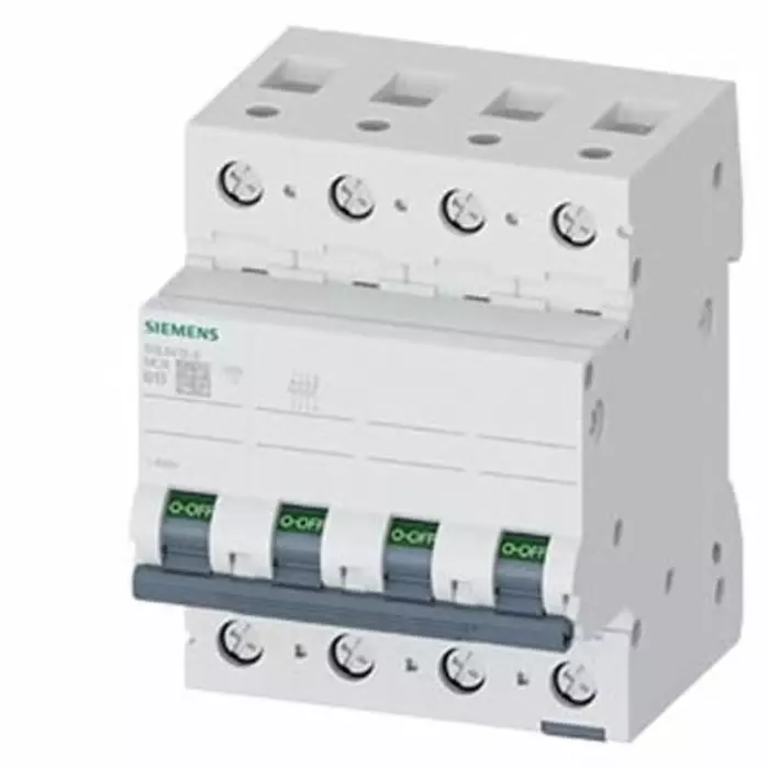 Siemens SENTRON 5SL66 MCB, 4P, 13A Curve B, 440V AC, 62.5V DC, 6 kA Breaking Capacity, 5SL6613-6
