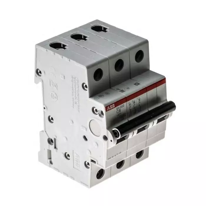 ABB Compact Home SH200 MCB, 3P, 6A Curve C, 440 V AC, 6 kA Breaking Capacity, 2CDS213001R0064SH203-C6