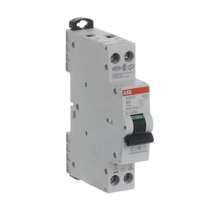 ABB S200C MCB, 2P, 4A Curve B, 415 V AC, 6 kA Breaking Capacity, 2CDS252280R0045