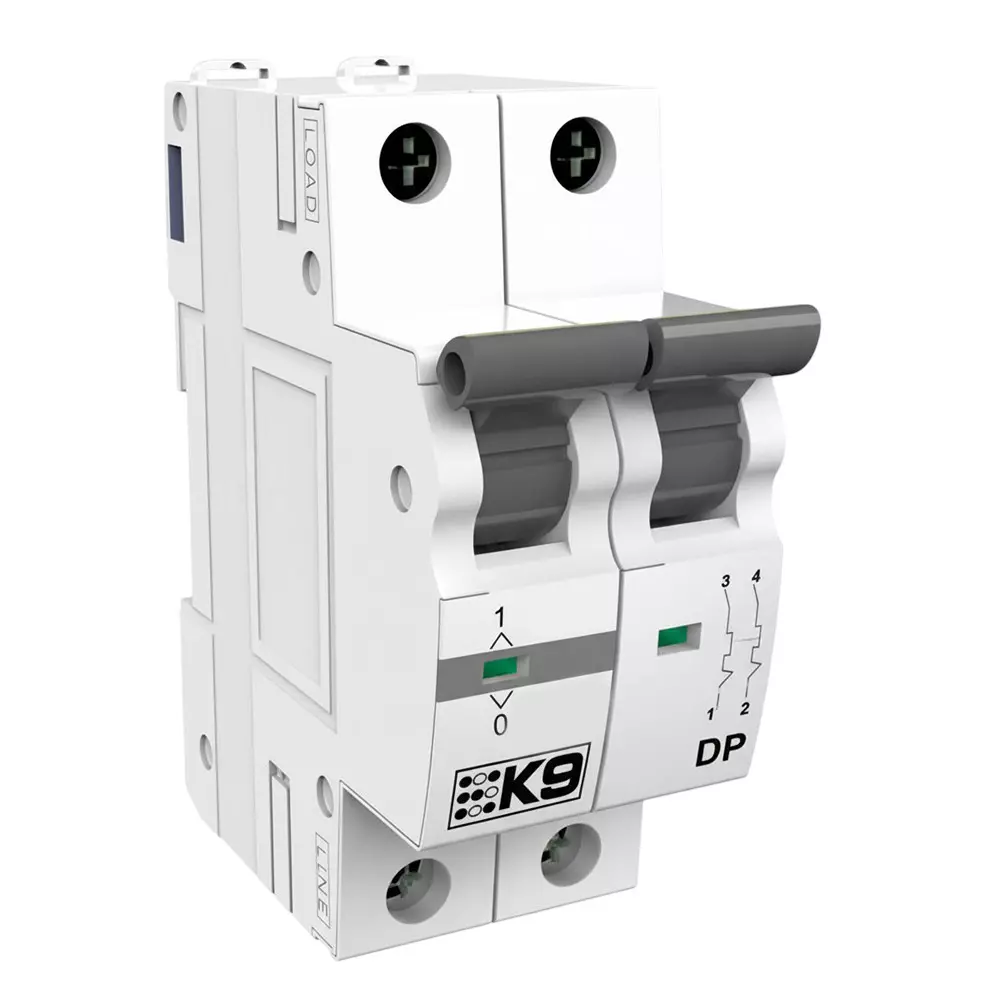 K9 Pro Safe Miniature Circuit Breakers Double Pole C Type 6 Amp White, 6021 (Pack of 6)