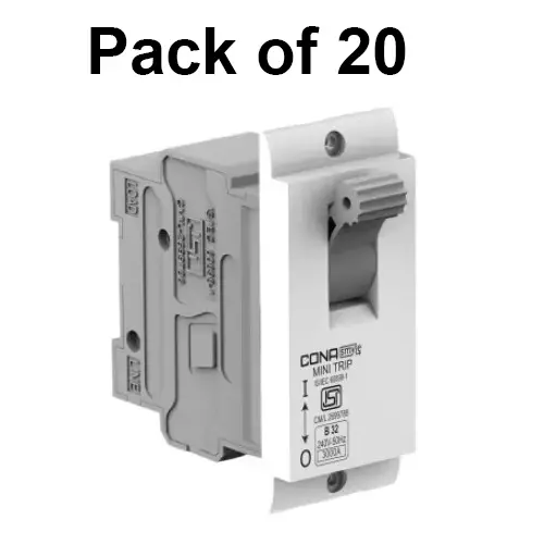 Cona Screw Type Tiny MCB Lighting B Type 16 Amp, Single Pole, T3516 (Pack of 20 Pcs)