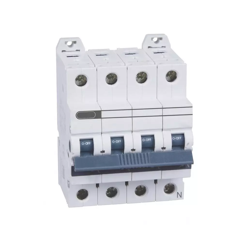 L&T [ Lauritz Knudsen ] Miniature Circuit Breakers TPN C Curve White 10 Amp, AU10ST0103C
