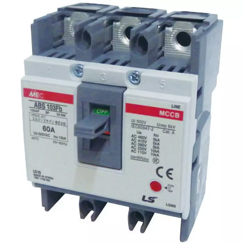 LS Electric No Fuse Breaker 60 Amp Current AC460 Voltage, ABS103Fb/60A