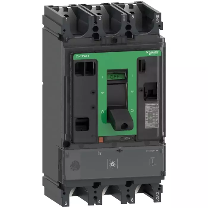 Schneider Electric NSX Fixed Mount 3 Pole 500 A Compact Range MCCB, C63H31M500