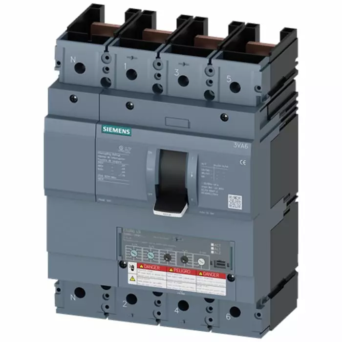 Siemens SENTRON MCCB 4P 400A, Breaking Capacity 65 kA, Fixed Mount, 3VA6440-6HN41-0AA0