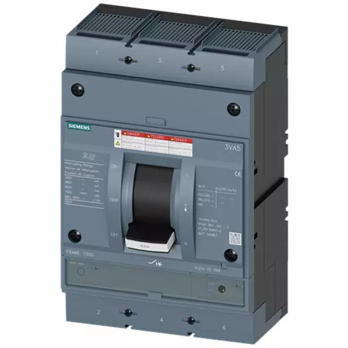 Siemens SENTRON MCCB Molded Case Circuit Breaker 2P 700A, Breaking Capacity 100 kA, Fixed Mount, 3VA5570-7EC66-0AA0