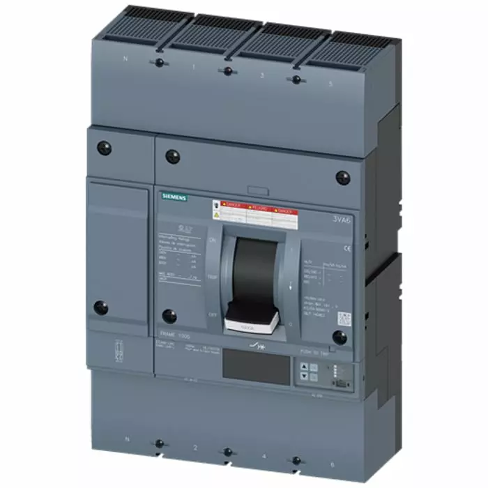 Siemens Sentron MCCB Molded Case Circuit Breaker 4P 1kA, Breaking Capacity 35 kA, Cable Mount, 3VA6610-7JQ46-0AA0