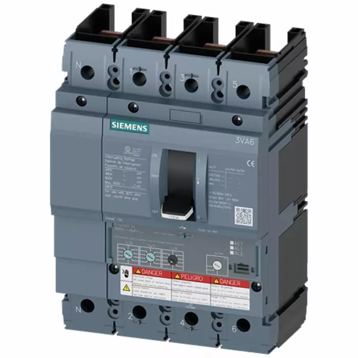 Siemens Sentron MCCB Molded Case Circuit Breaker 4P 40A, Breaking Capacity 2.5 kA, 3VA6140-6HL41-2AA0