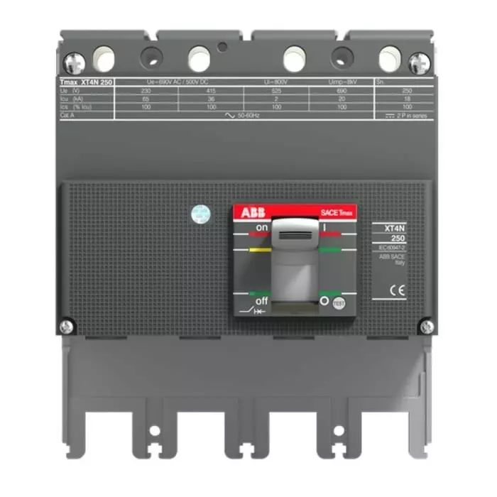 ABB Tmax XT MCCB 4P 160A, Fixed Mount, 1SDA068297R1 XT4L 160 BLOCFF