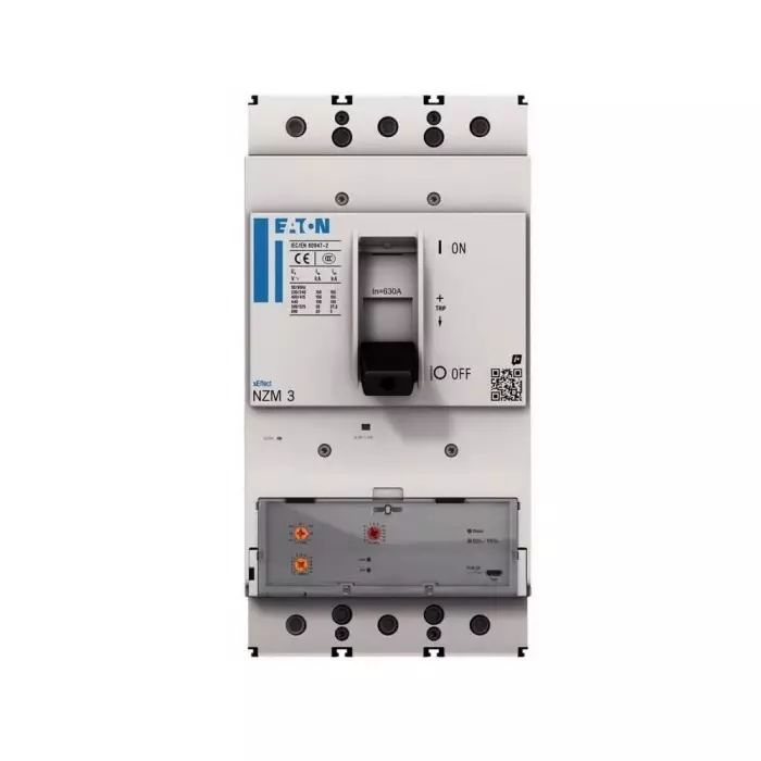 EATON Moeller NZM MCCB Molded Case Circuit Breaker 3P 450A, Breaking Capacity 5 kA, Plug In, 191598 NZMN3-MX450-SVE