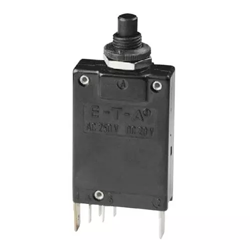 ETA Circuit Breaker 300 mA 1 Pole Push to Reset Actuator 250 V AC, 2-6400-iG2-P10-Si-0.3A
