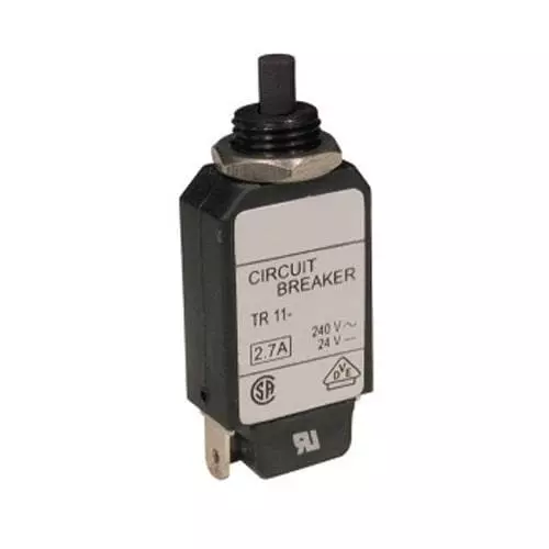 ALTECH Circuit Breaker 2.7 Amp 1 Pole Pushbutton Actuator 240 V AC, TR11-C-X-63-B-0-C-2.7A