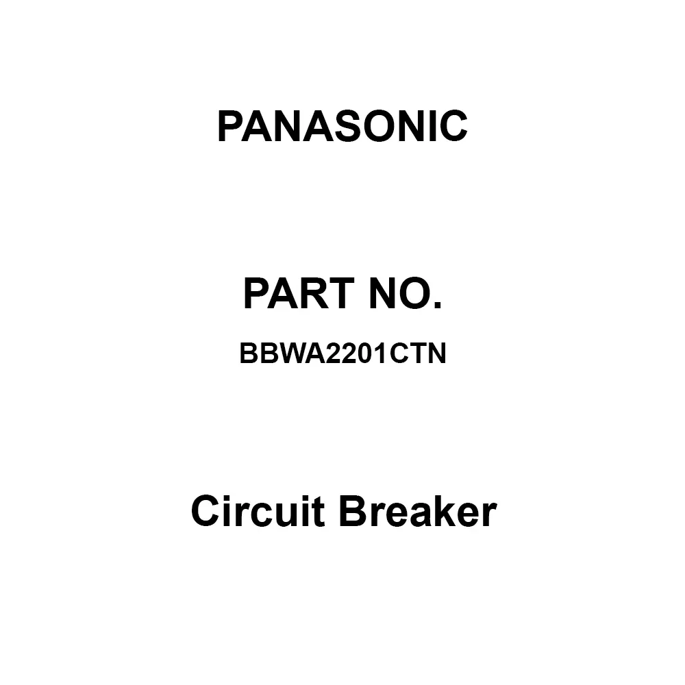 Panasonic Circuit Breaker 2P2E 20 Amp Rated Current, BBWA2201CTN
